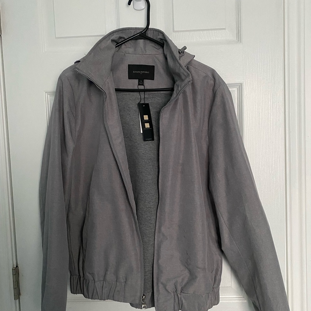 Banana Republic Light Gray Windbreaker